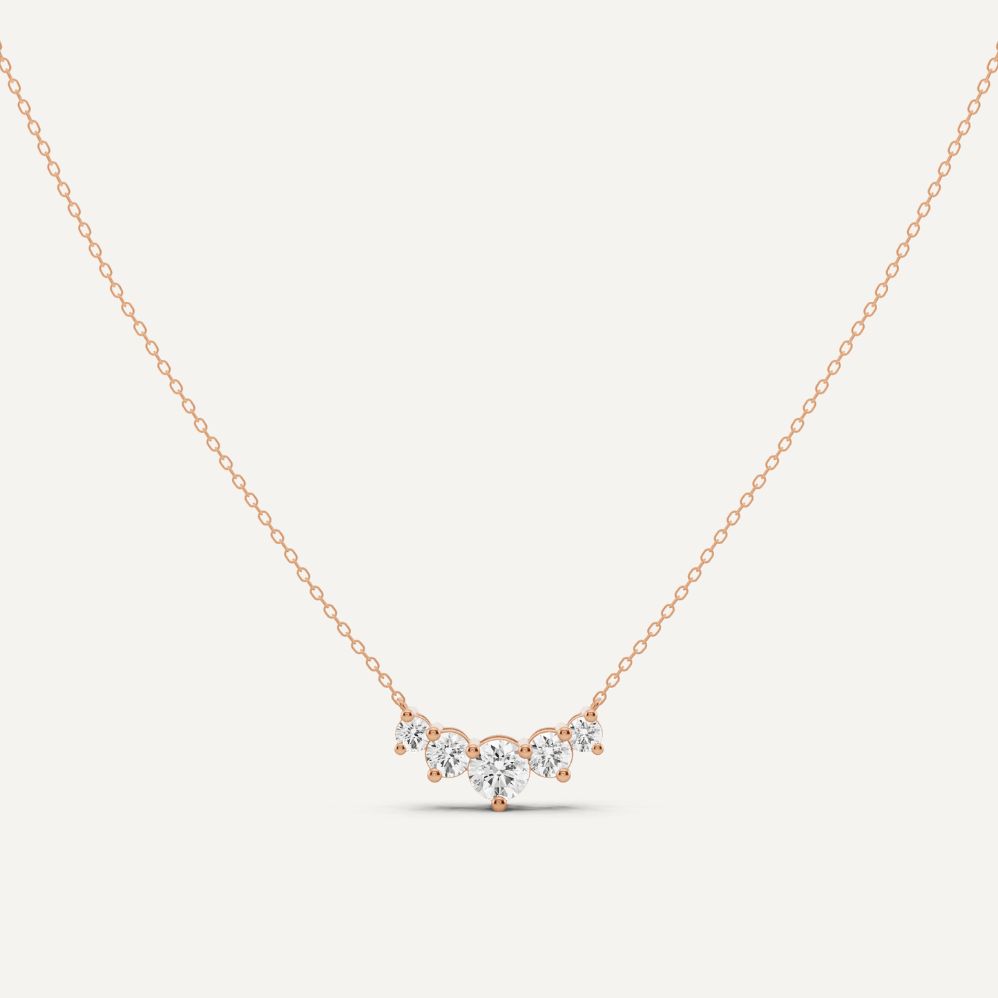 1 ctw Round Diamond Five Stone Fashion Necklace - Lotus Diamond