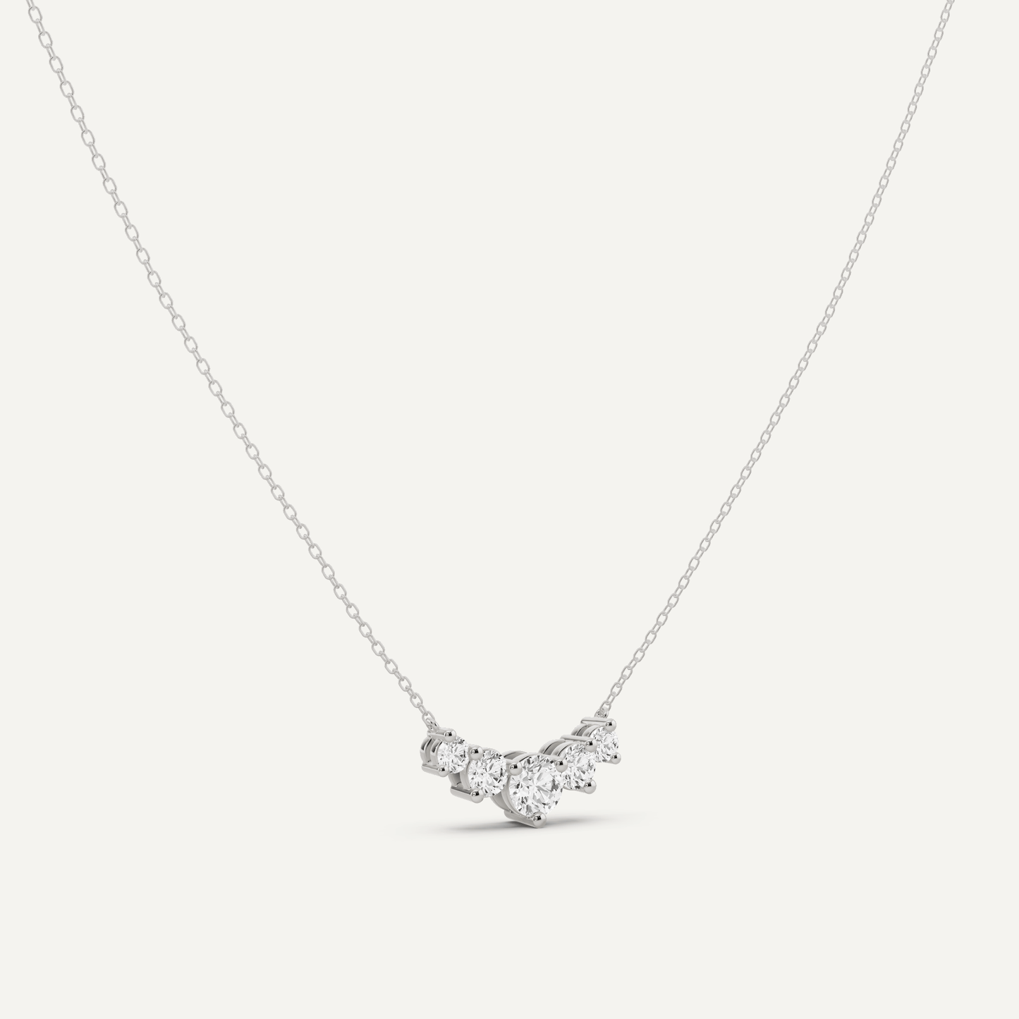 1 ctw Round Diamond Five Stone Fashion Necklace - Lotus Diamond