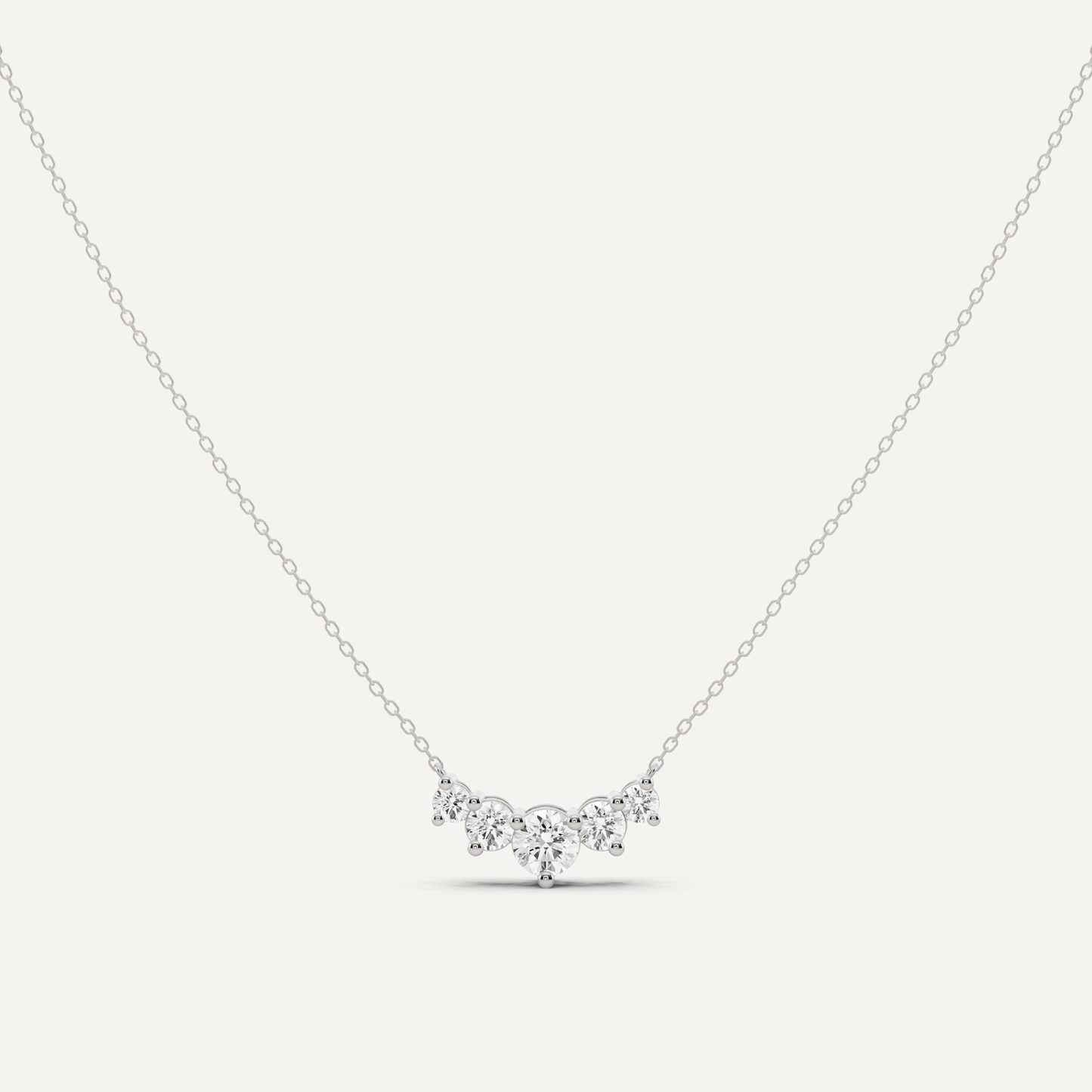 1 ctw Round Diamond Five Stone Fashion Necklace - Lotus Diamond