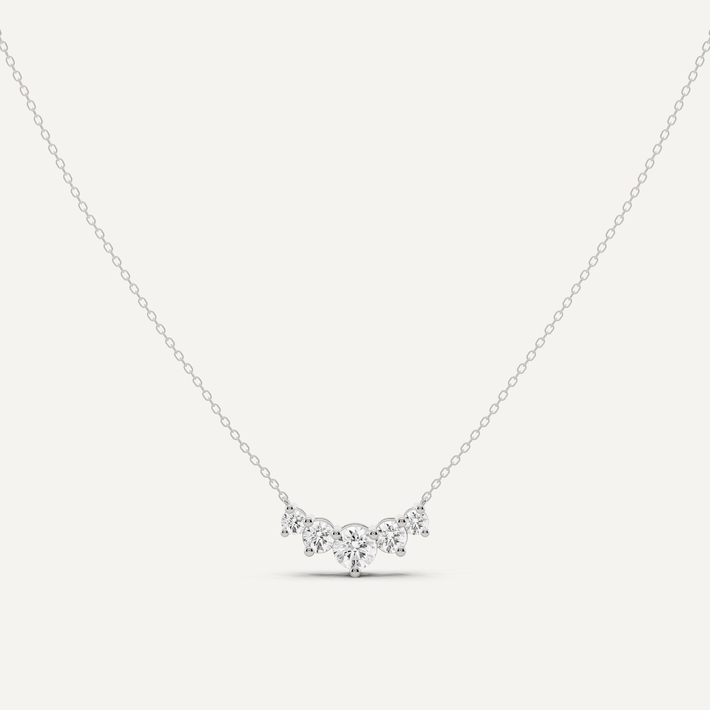 1 ctw Round Diamond Five Stone Fashion Necklace - Lotus Diamond