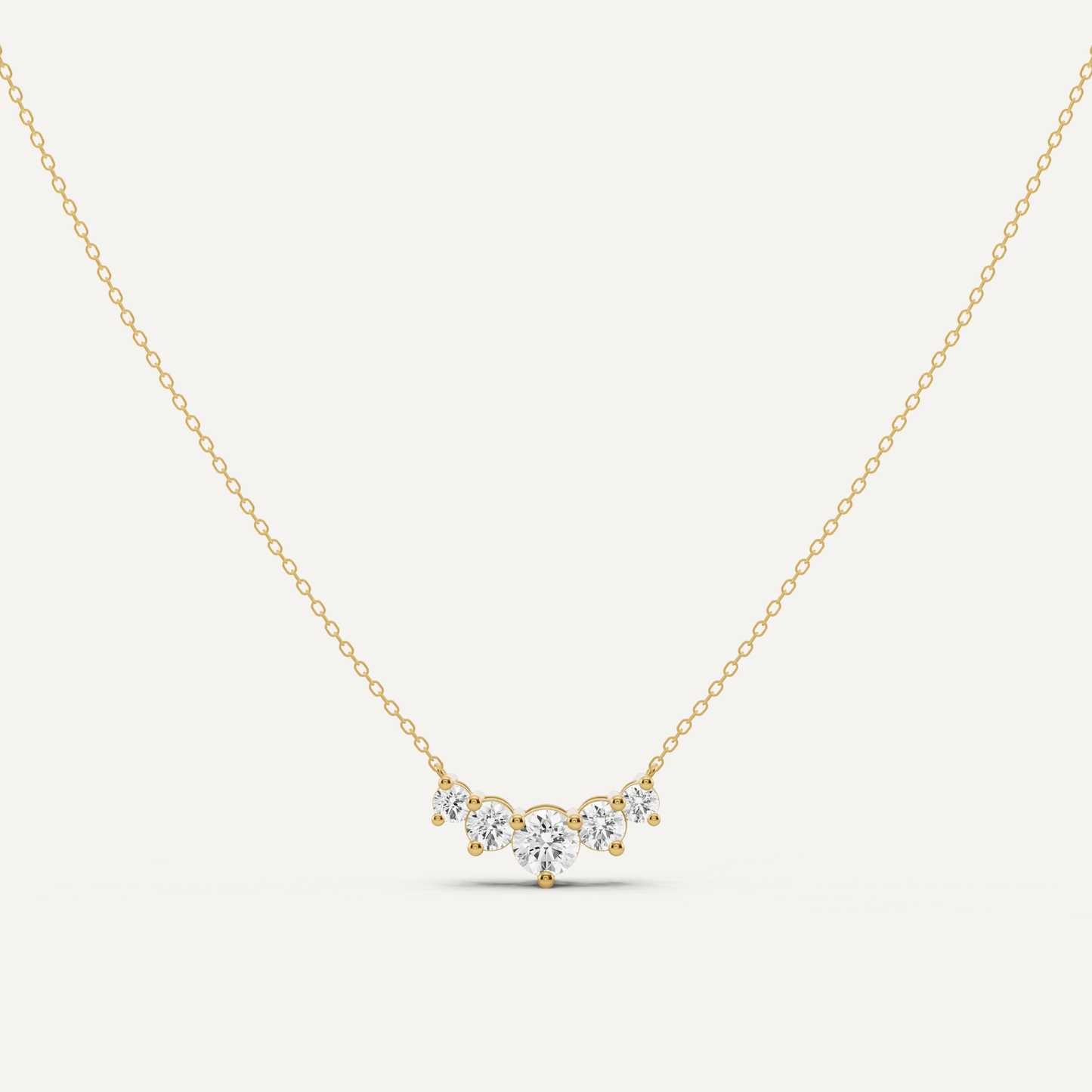 1 ctw Round Diamond Five Stone Fashion Necklace - Lotus Diamond