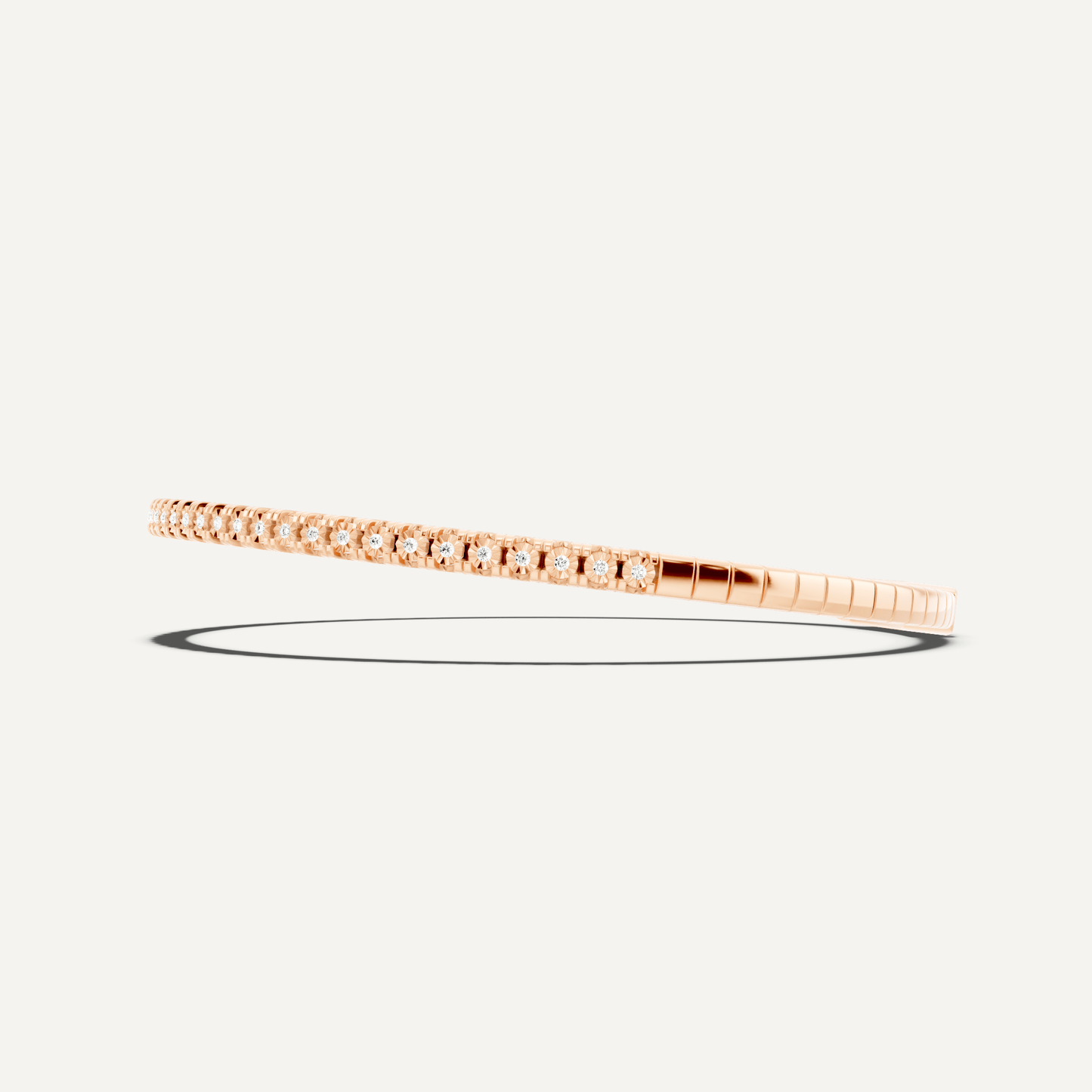 1 ctw Round Diamond Flex Bangle Bracelet - Lotus Diamond