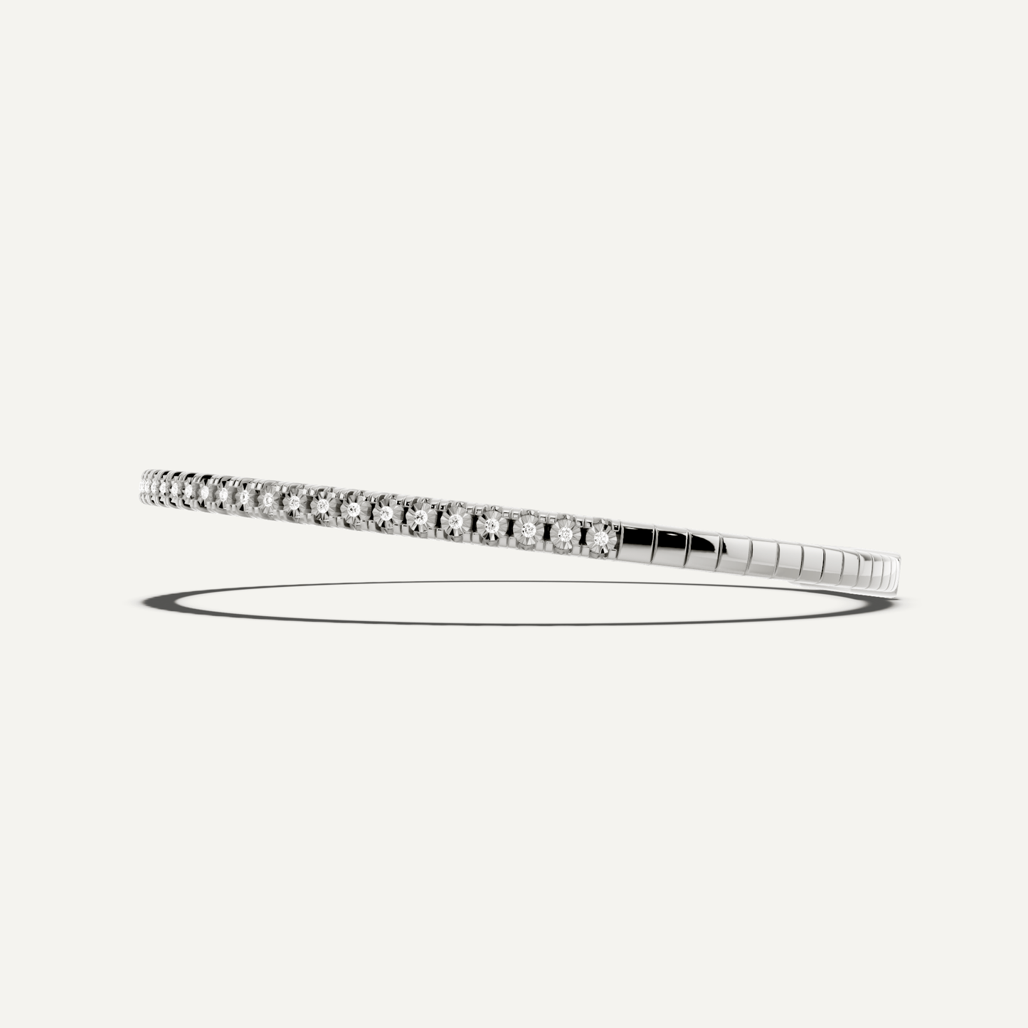 1 ctw Round Diamond Flex Bangle Bracelet - Lotus Diamond