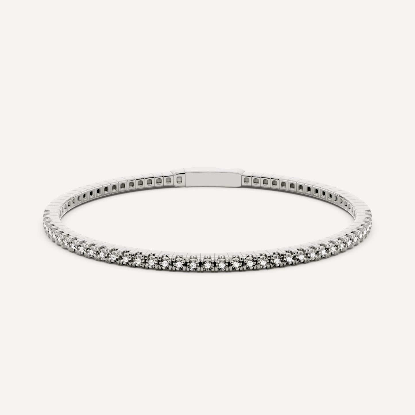 1 ctw Round Diamond Flex Bangle Bracelet - Lotus Diamond