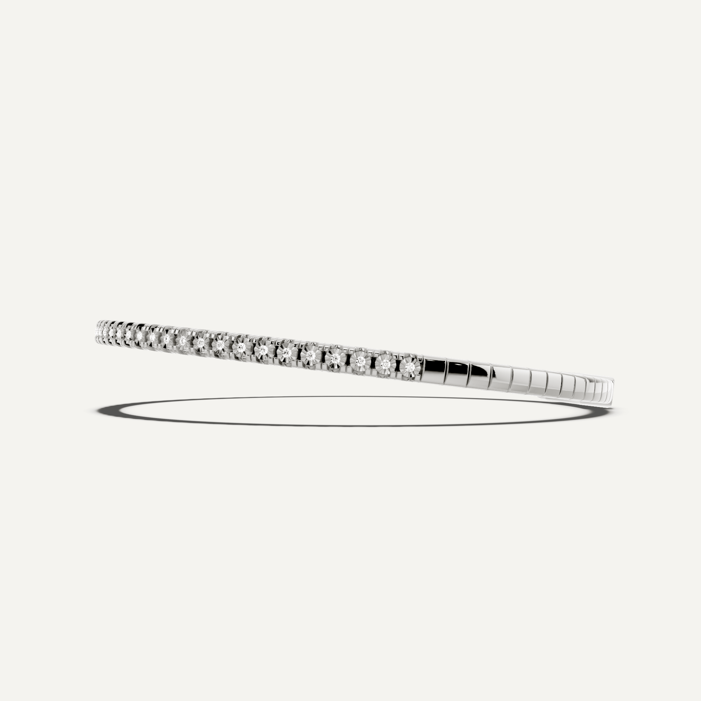 1 ctw Round Diamond Flex Bangle Bracelet - Lotus Diamond