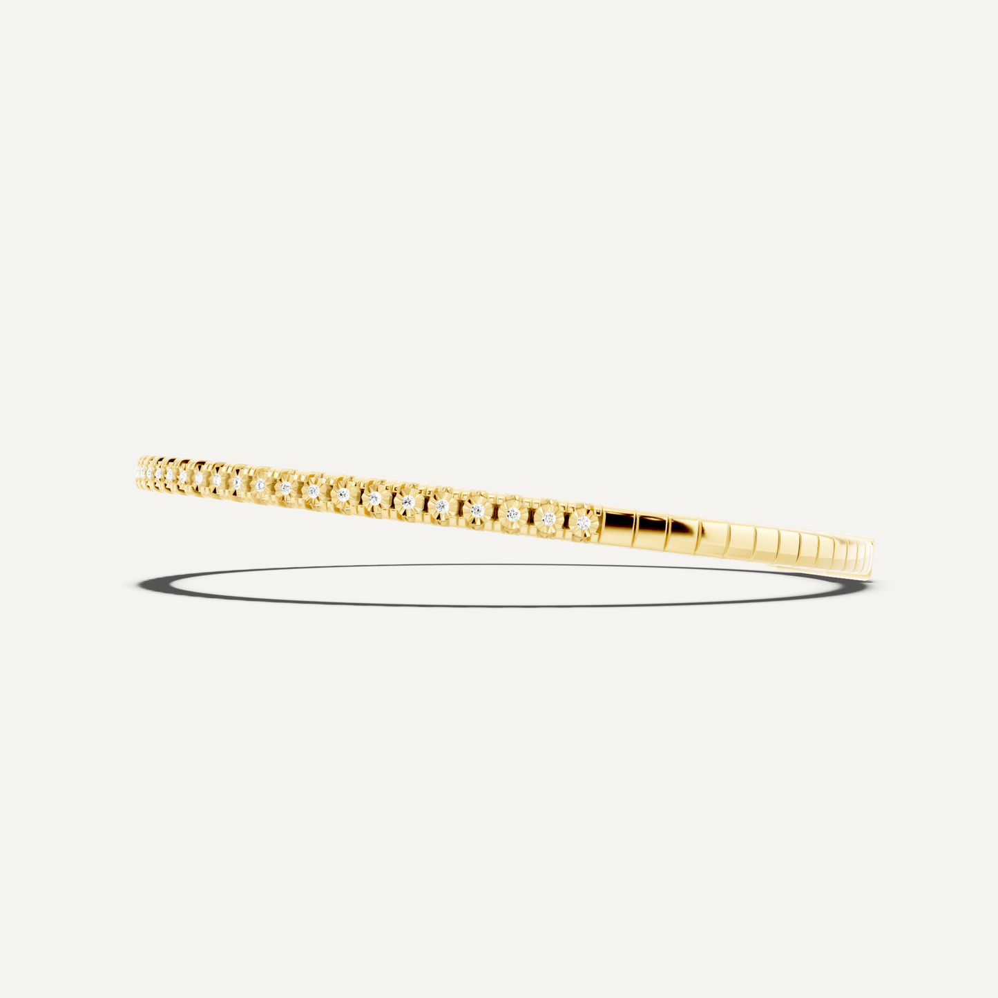 1 ctw Round Diamond Flex Bangle Bracelet - Lotus Diamond