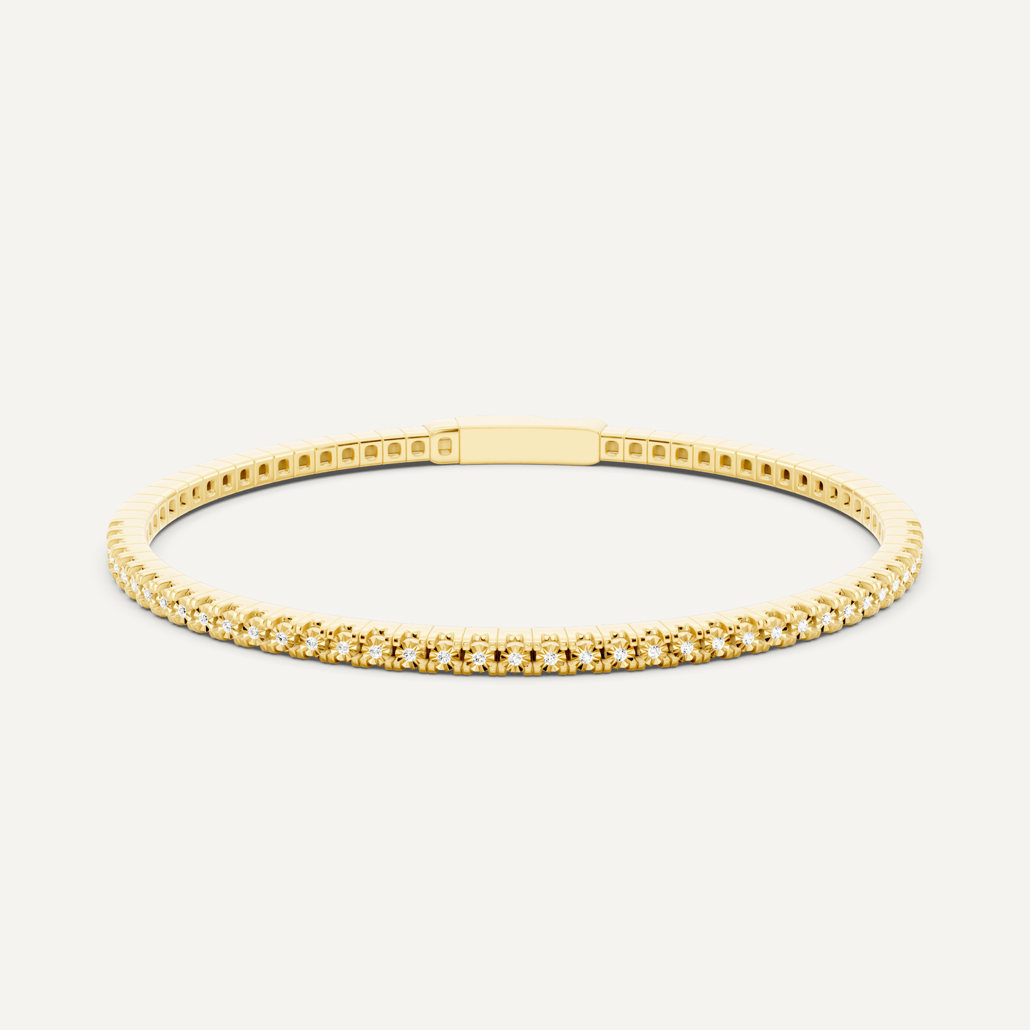 1 ctw Round Diamond Flex Bangle Bracelet - Lotus Diamond