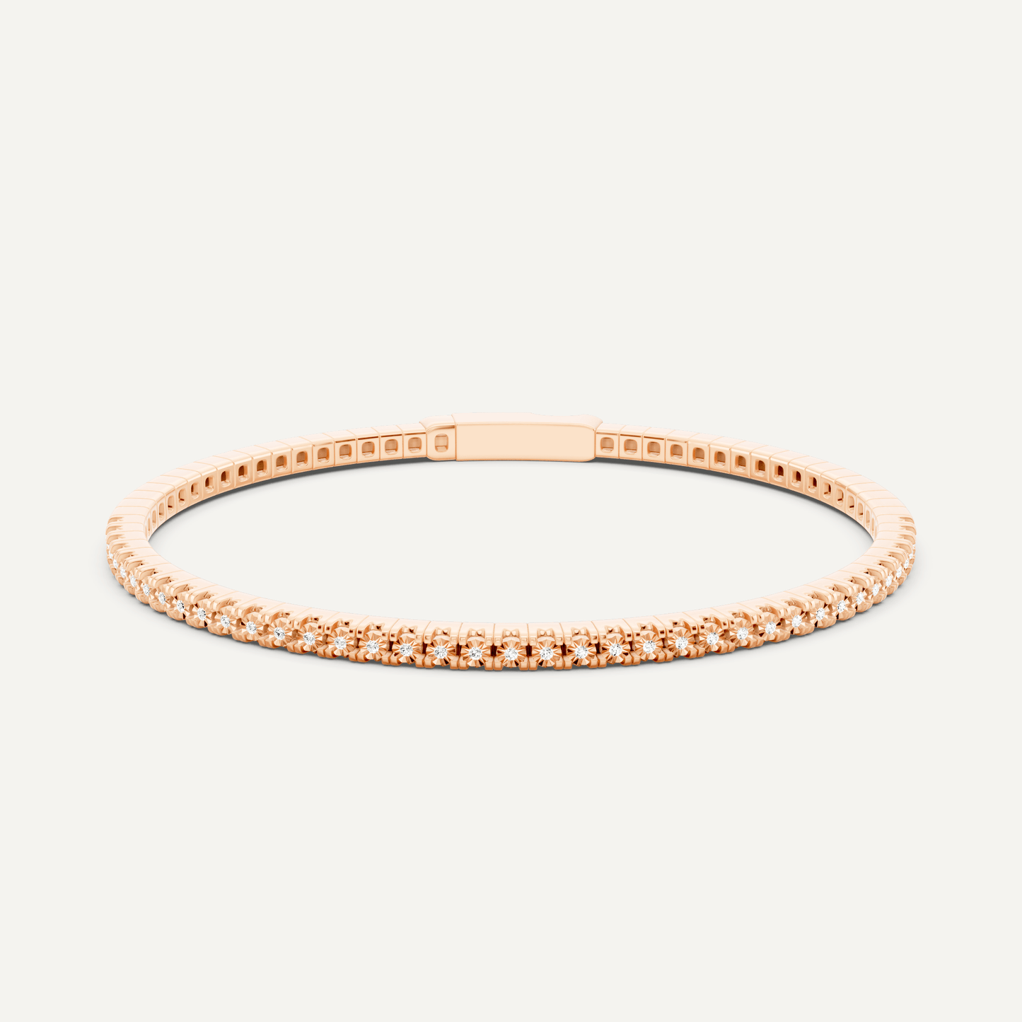 1 ctw Round Diamond Flex Bangle Bracelet - Lotus Diamond