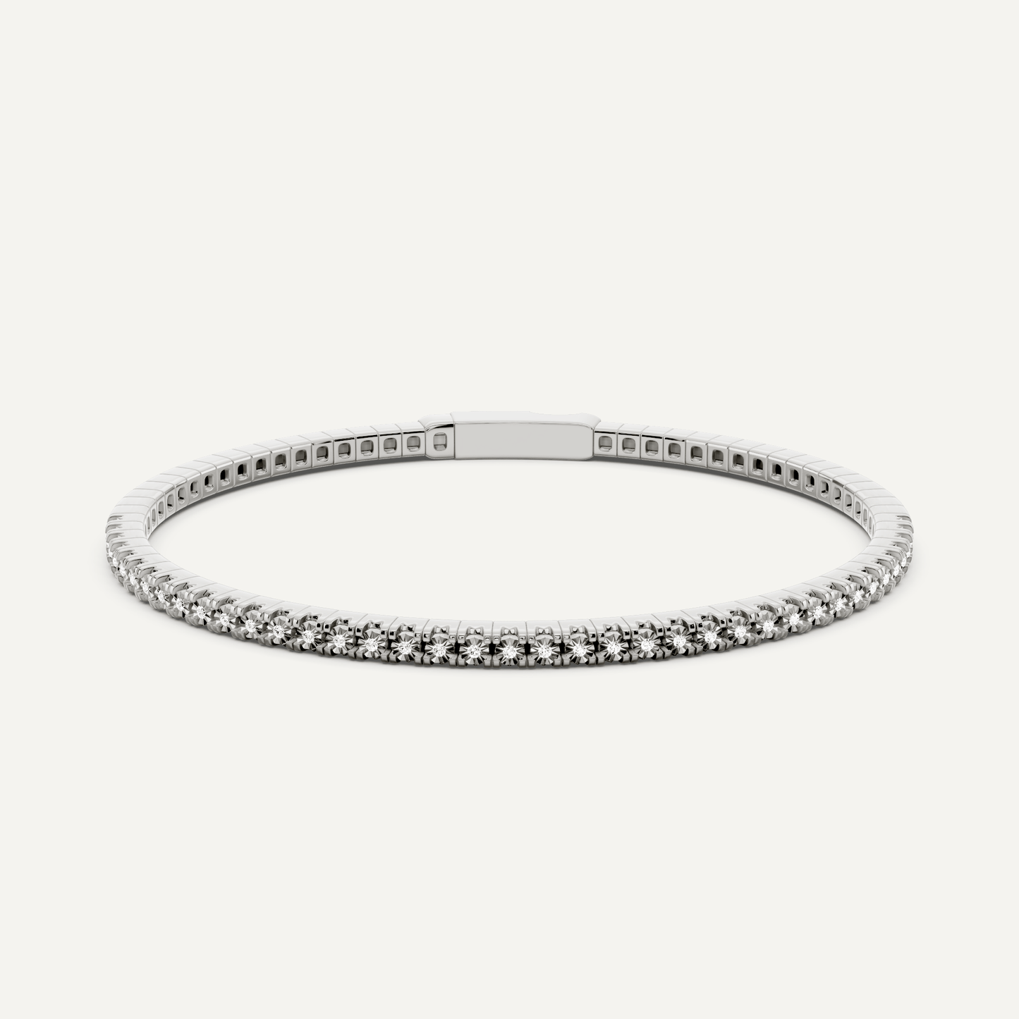 1 ctw Round Diamond Flex Bangle Bracelet - Lotus Diamond