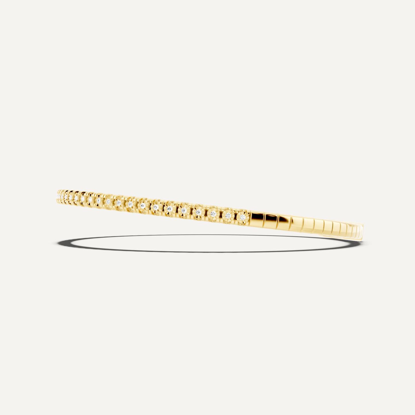 1 ctw Round Diamond Flex Bangle Bracelet - Lotus Diamond