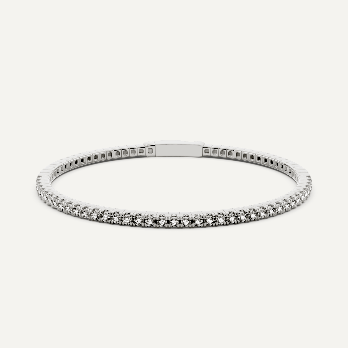 1 ctw Round Diamond Flex Bangle Bracelet - Lotus Diamond