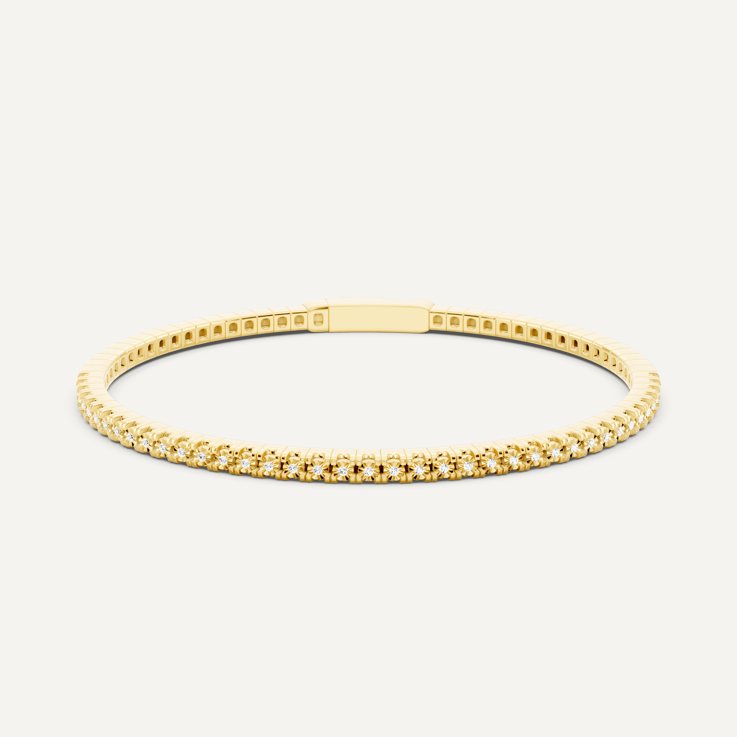 1 ctw Round Diamond Flex Bangle Bracelet - Lotus Diamond