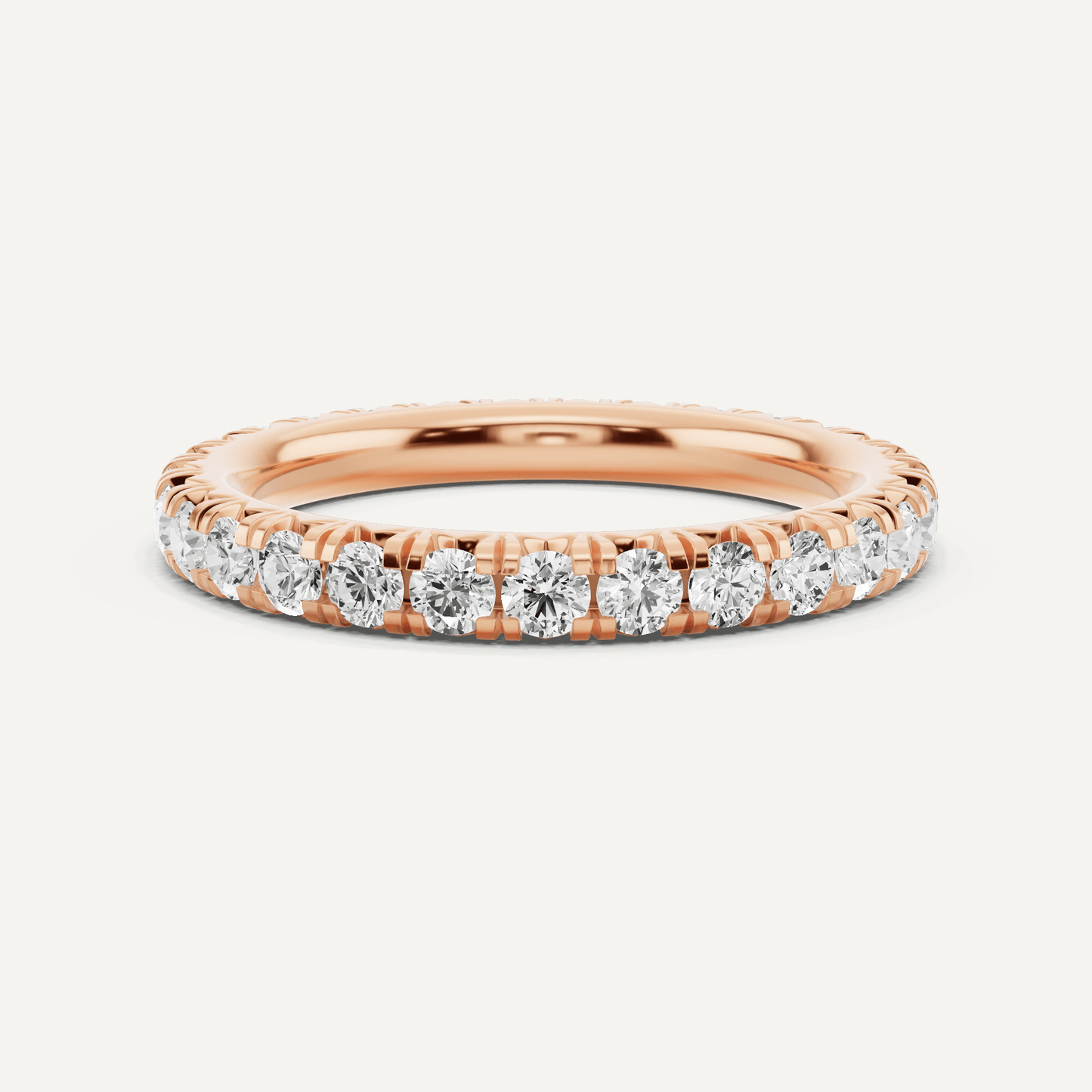 1 ctw Round Diamond French Pave Eternity Band - Lotus Diamond