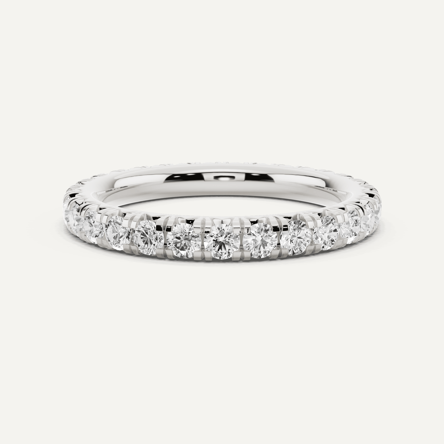 1 ctw Round Diamond French Pave Eternity Band - Lotus Diamond