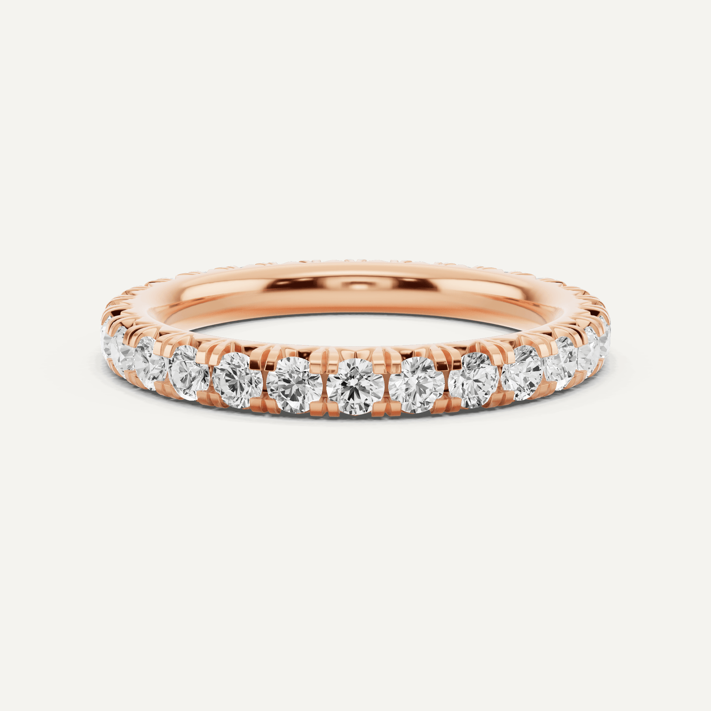 1 ctw Round Diamond French Pave Eternity Band - Lotus Diamond