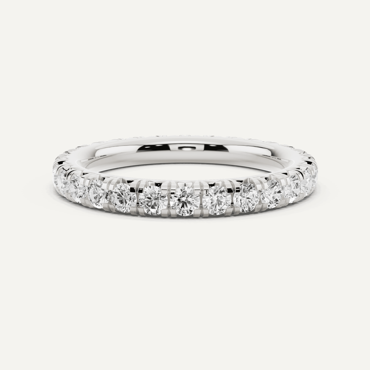 1 ctw Round Diamond French Pave Eternity Band - Lotus Diamond