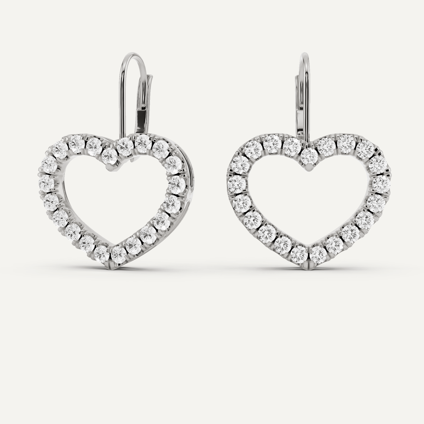 1 ctw Round Diamond Heart Shape Fashion Earrings - Lotus Diamond