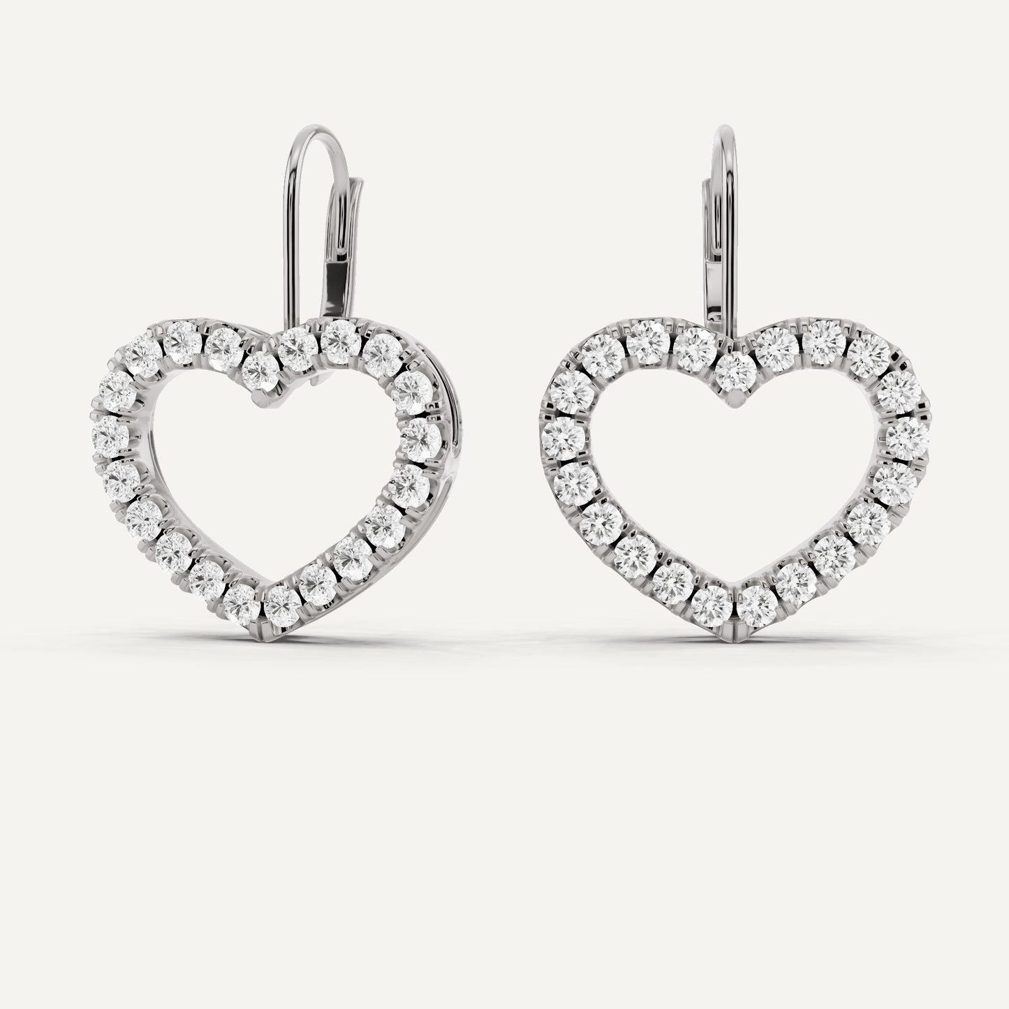 1 ctw Round Diamond Heart Shape Fashion Earrings - Lotus Diamond