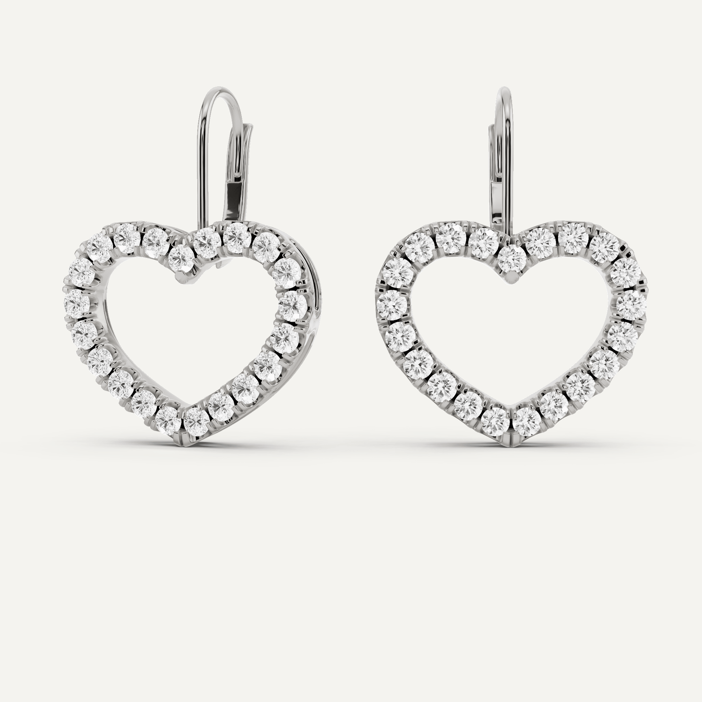 1 ctw Round Diamond Heart Shape Fashion Earrings - Lotus Diamond