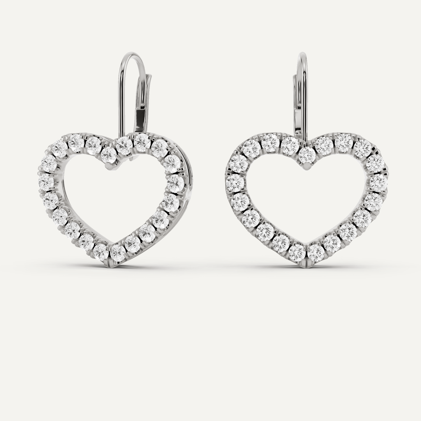 1 ctw Round Diamond Heart Shape Fashion Earrings - Lotus Diamond