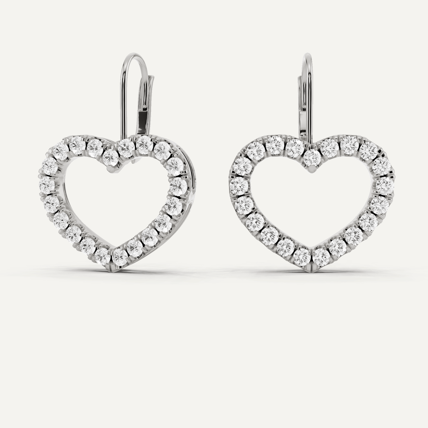 1 ctw Round Diamond Heart Shape Fashion Earrings - Lotus Diamond