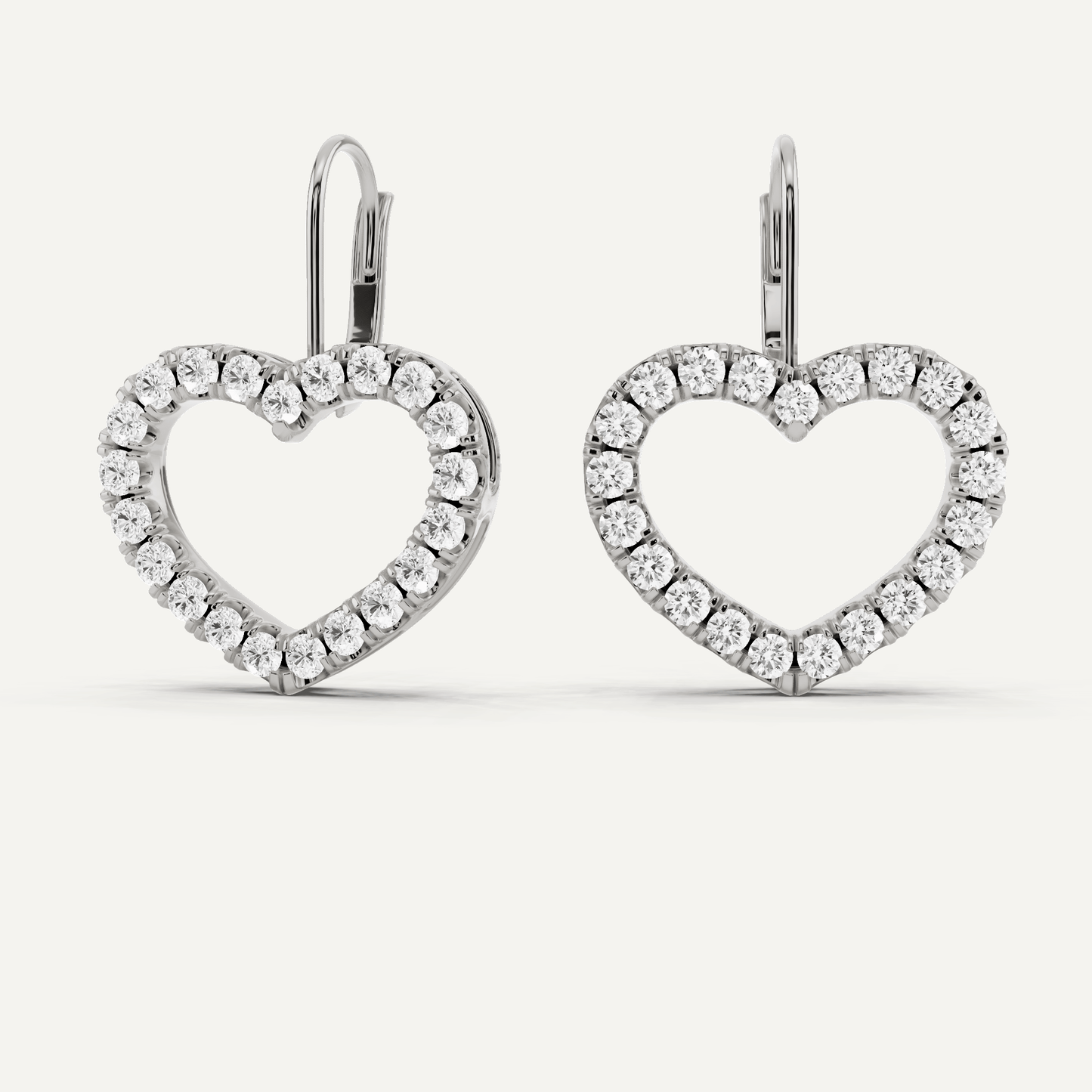 1 ctw Round Diamond Heart Shape Fashion Earrings - Lotus Diamond
