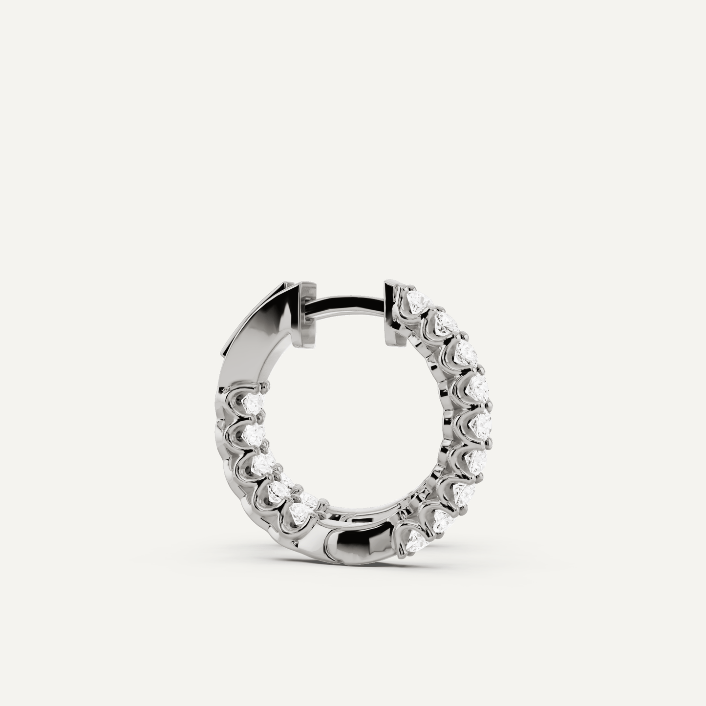 1 ctw Round Diamond Inside Out Hoop Earrings - Lotus Diamond