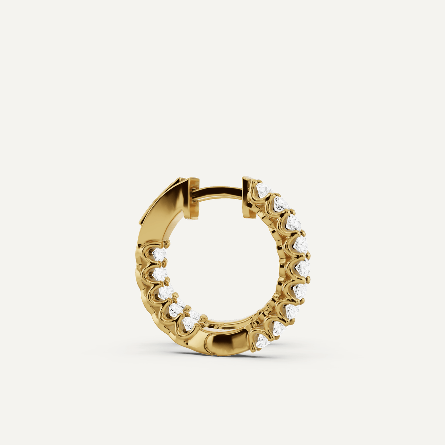 1 ctw Round Diamond Inside Out Hoop Earrings - Lotus Diamond