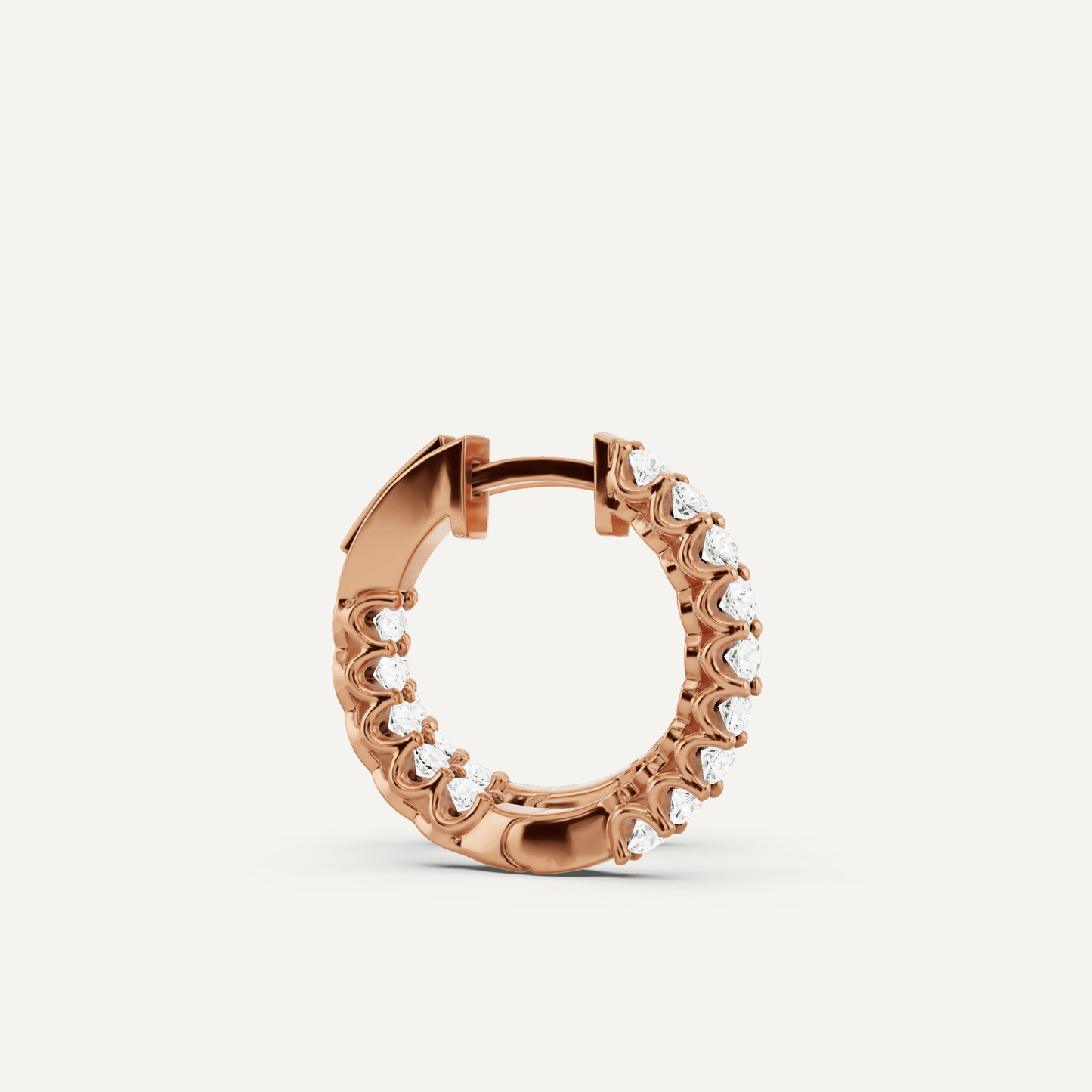 1 ctw Round Diamond Inside Out Hoop Earrings - Lotus Diamond