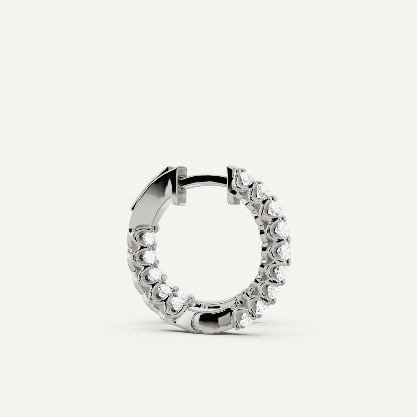 1 ctw Round Diamond Inside Out Hoop Earrings - Lotus Diamond