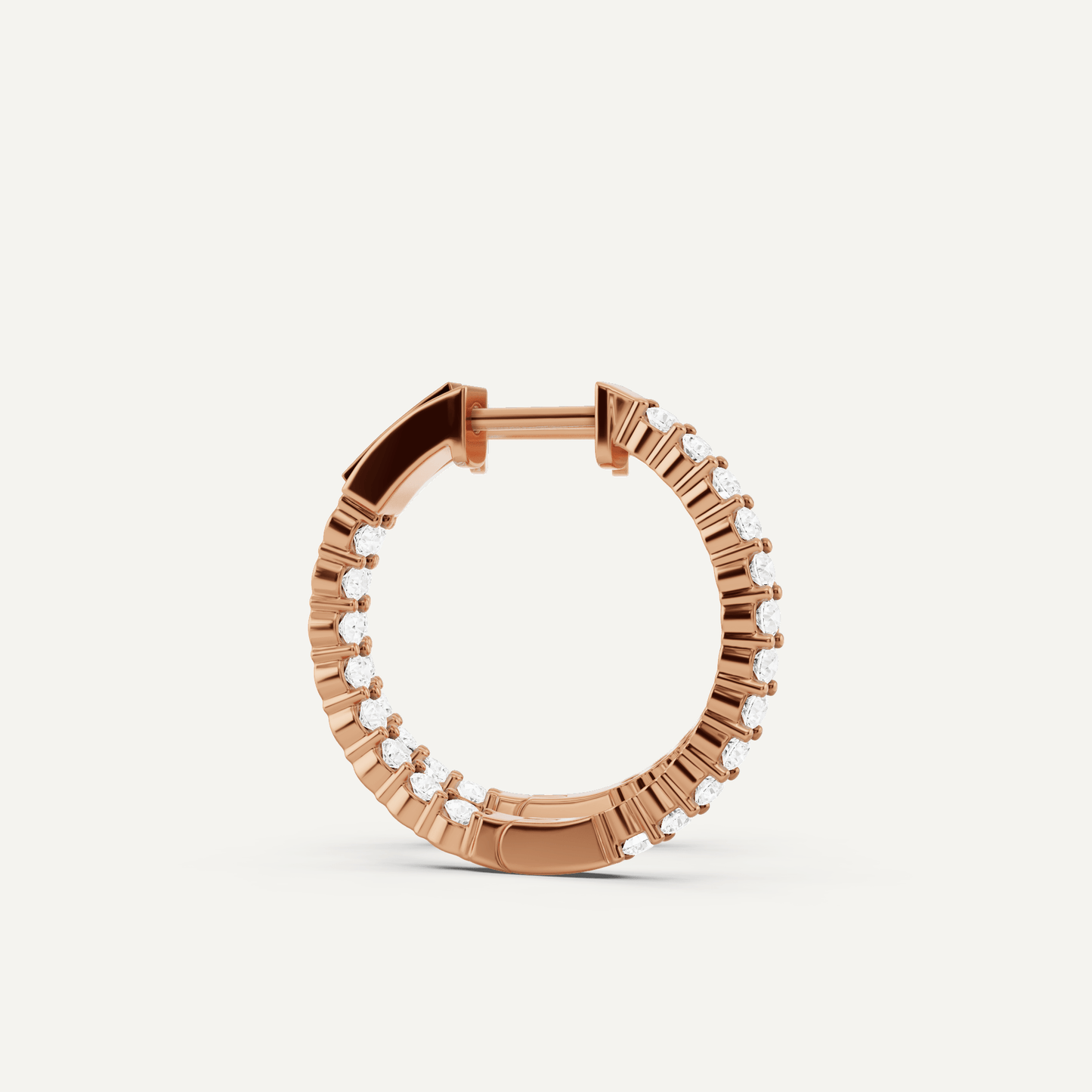 1 ctw Round Diamond Inside Out Hoop Earrings - Lotus Diamond