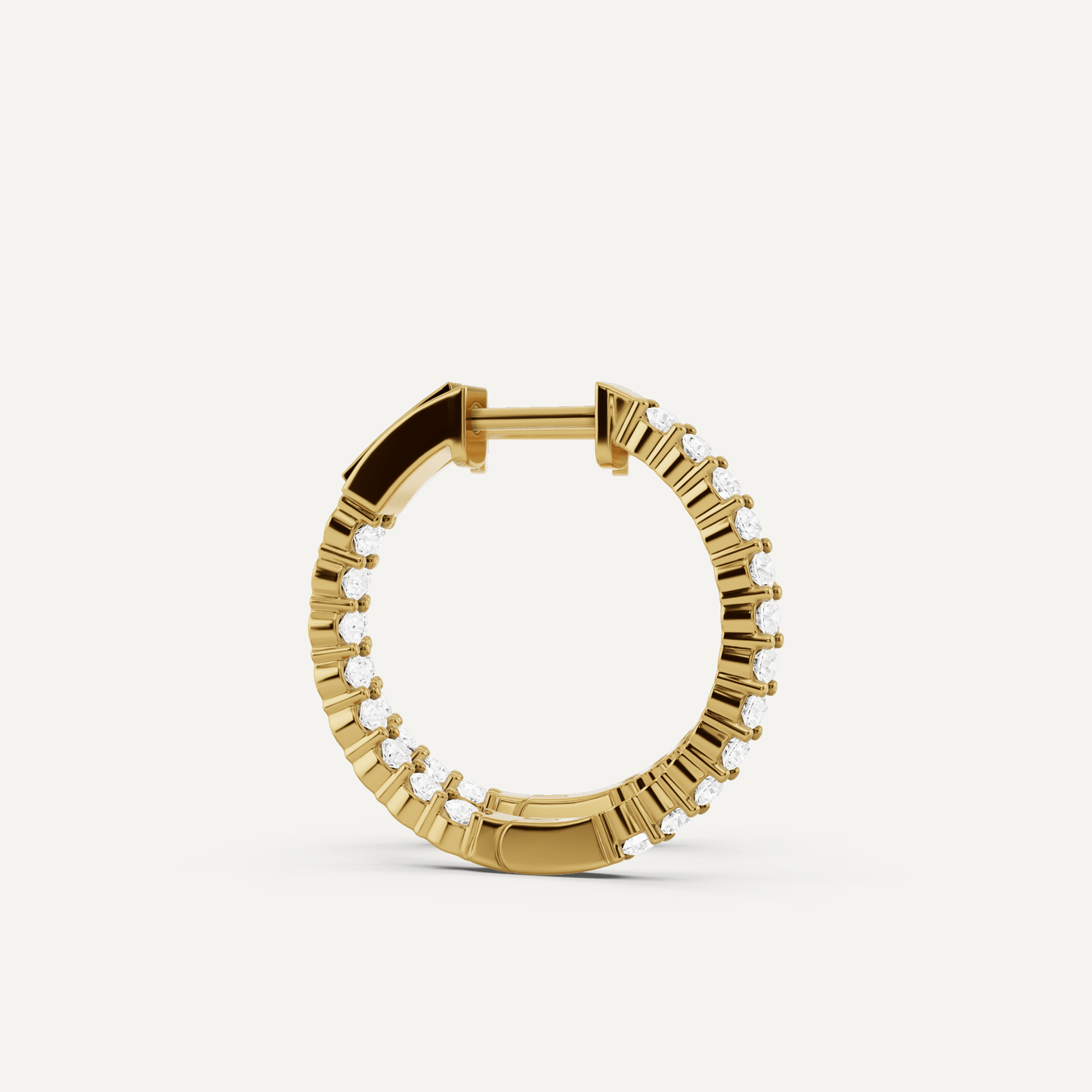 1 ctw Round Diamond Inside Out Hoop Earrings - Lotus Diamond