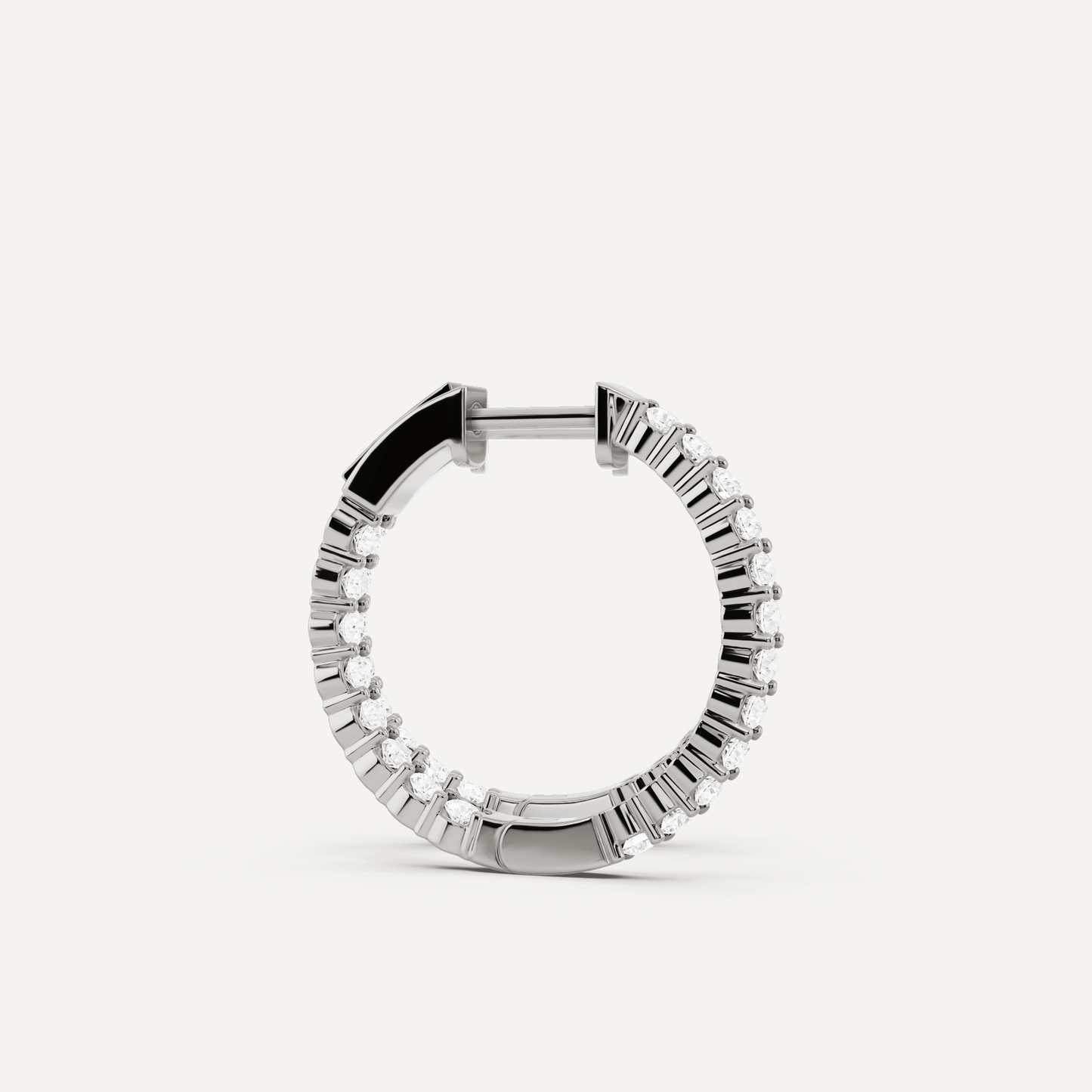 1 ctw Round Diamond Inside Out Hoop Earrings - Lotus Diamond
