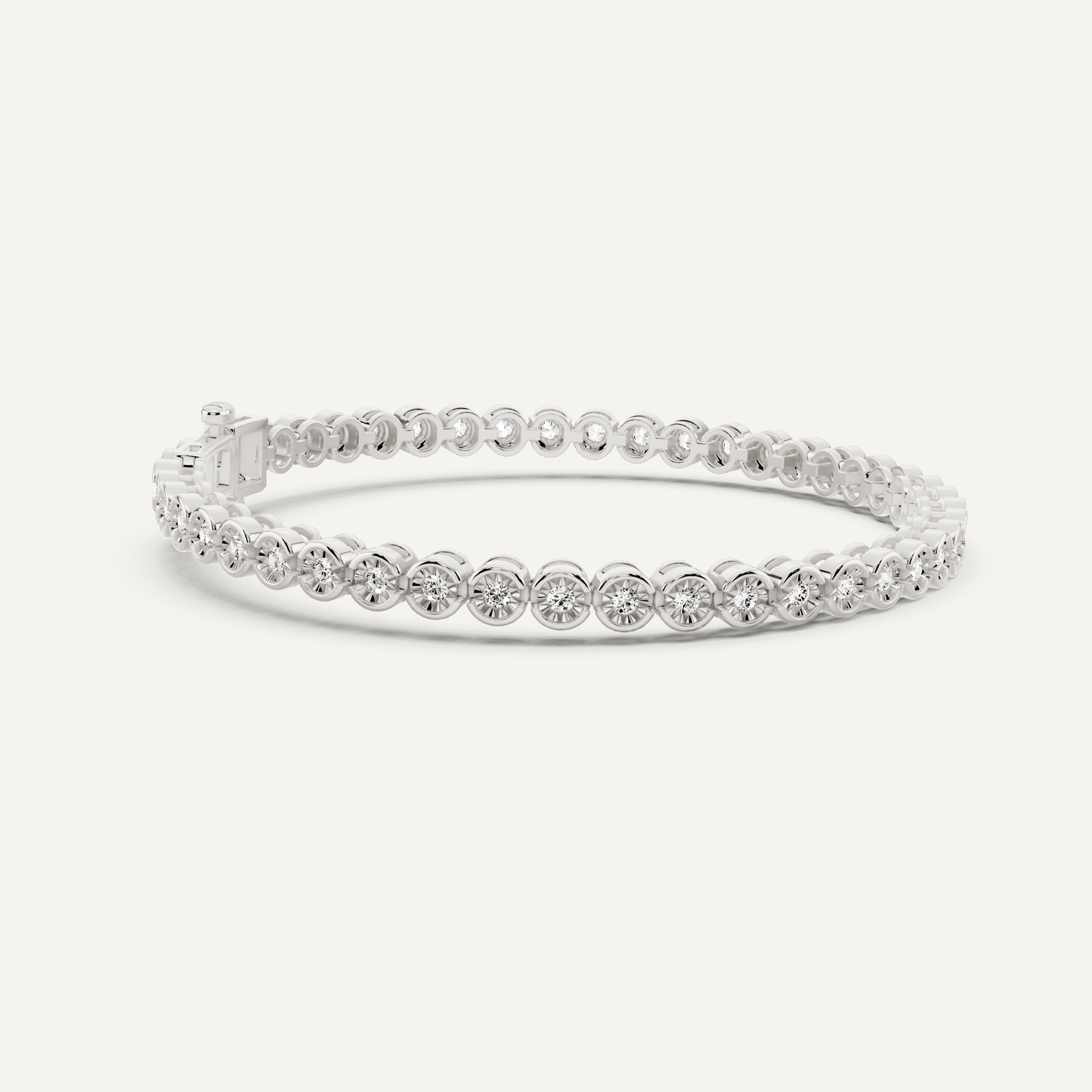 1 ctw Round Diamond Miracle Set Bezel Tennis Bracelet - Lotus Diamond