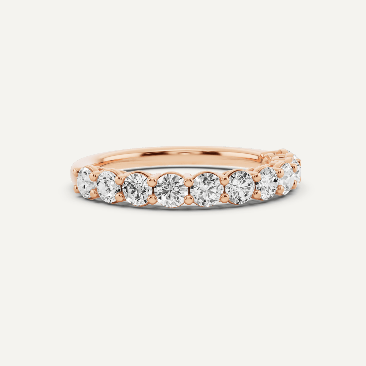 1 ctw Round Diamond Prong Set Wedding Band - Lotus Diamond