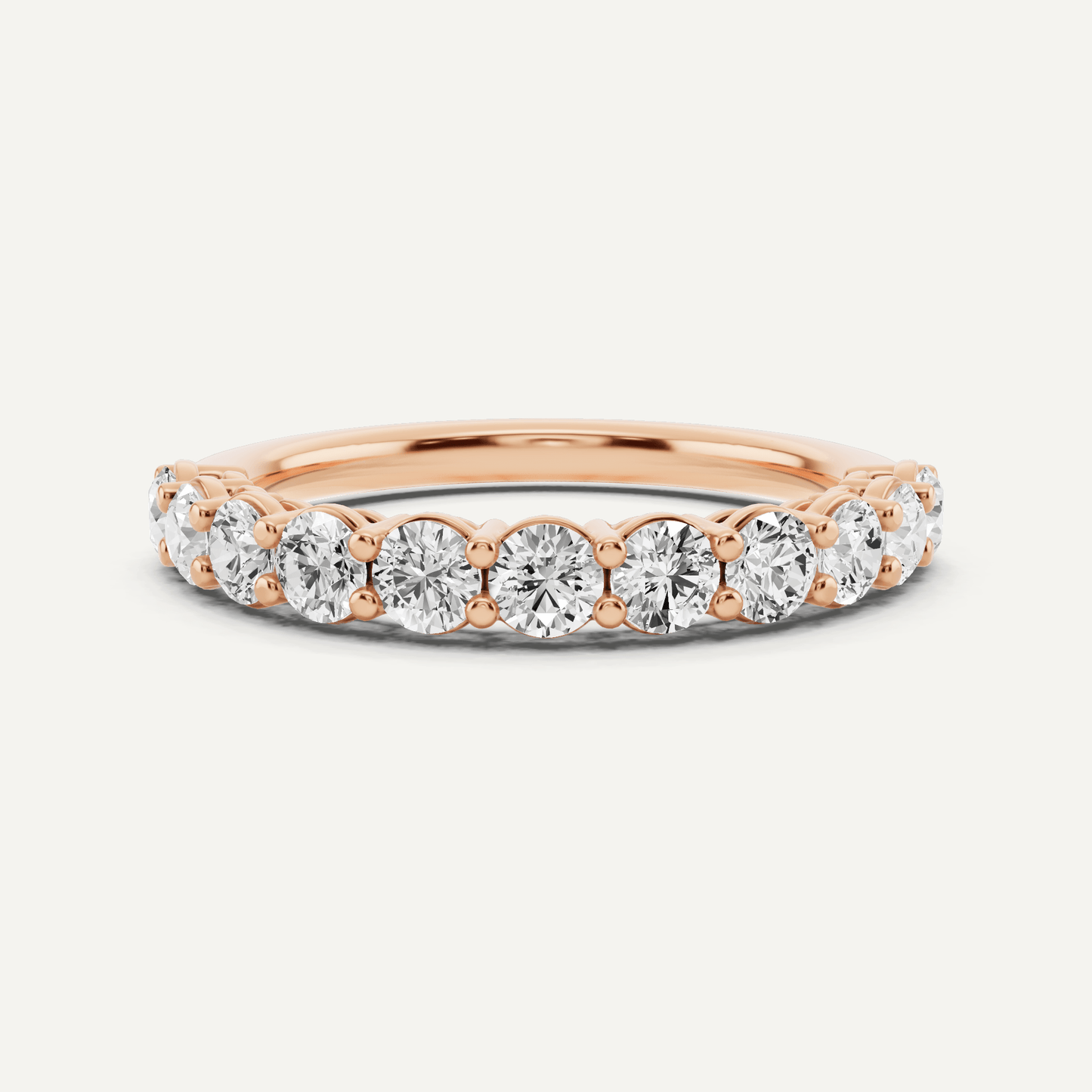 1 ctw Round Diamond Prong Set Wedding Band - Lotus Diamond