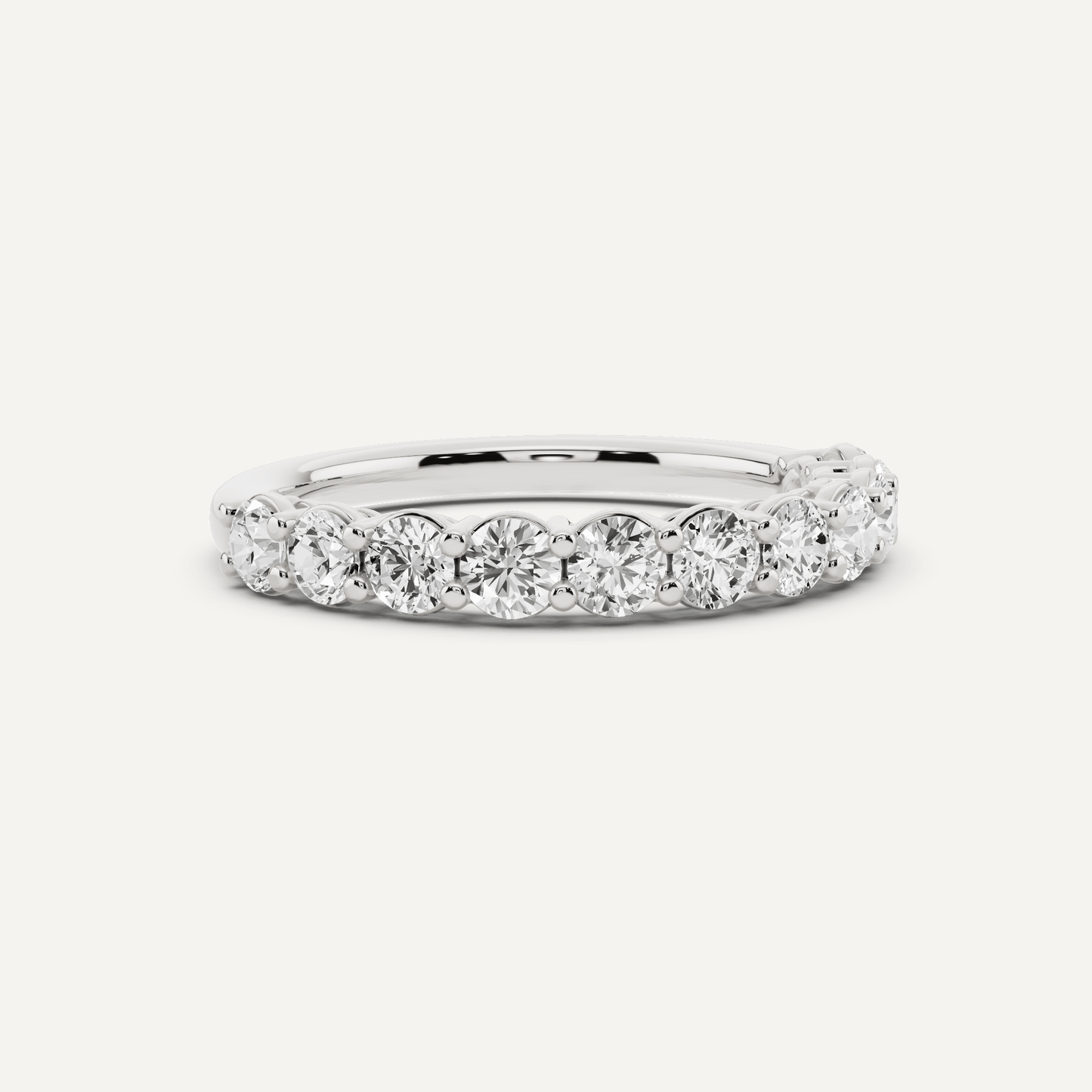 1 ctw Round Diamond Prong Set Wedding Band - Lotus Diamond
