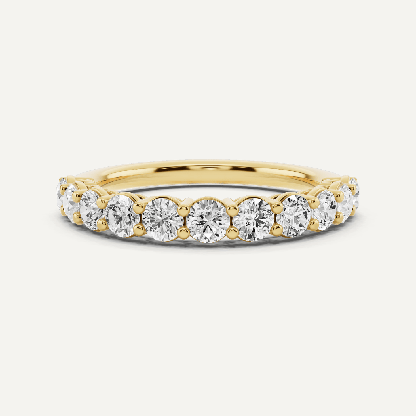 1 ctw Round Diamond Prong Set Wedding Band - Lotus Diamond