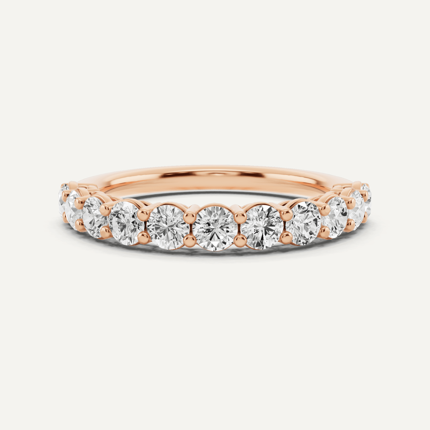 1 ctw Round Diamond Prong Set Wedding Band - Lotus Diamond