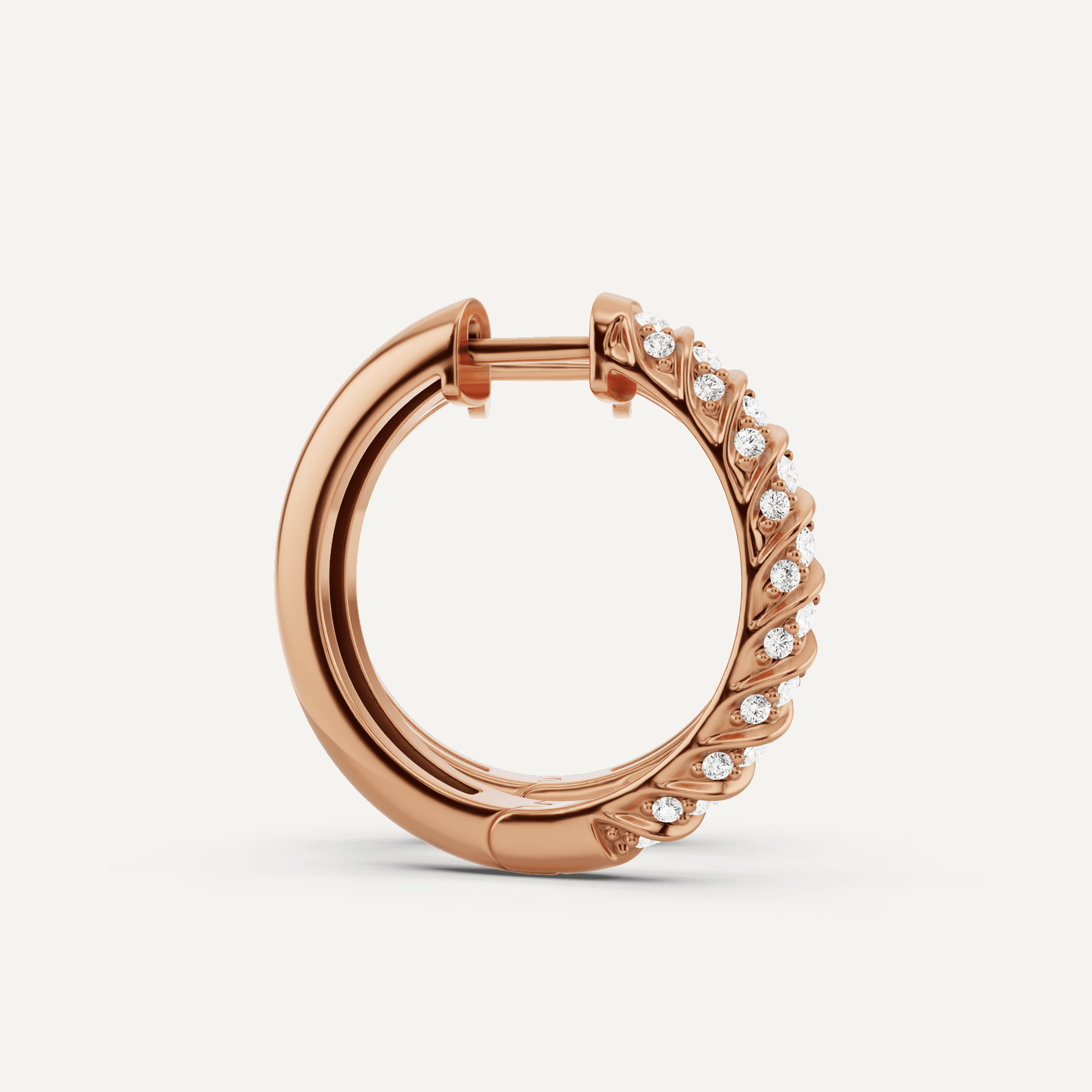 1 ctw Round Diamond Ribbon Hoop Earrings - Lotus Diamond