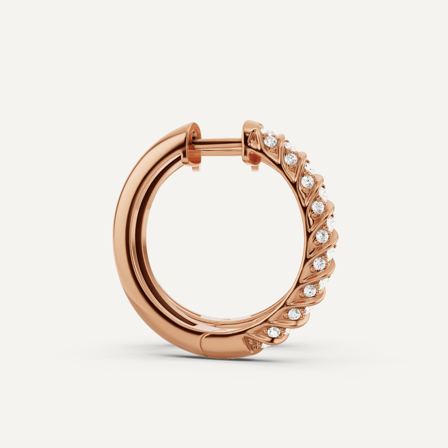 1 ctw Round Diamond Ribbon Hoop Earrings - Lotus Diamond