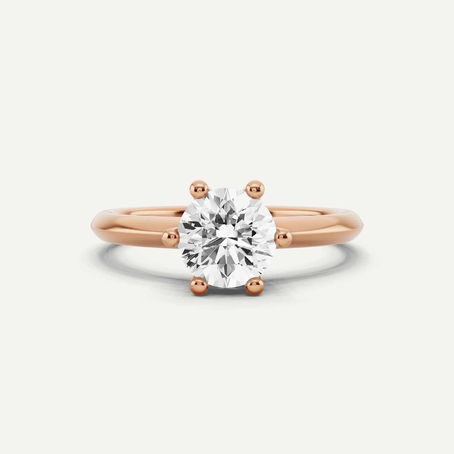 1 ctw Round Diamond Six - Prong Solitaire Engagement Ring - Lotus Diamond