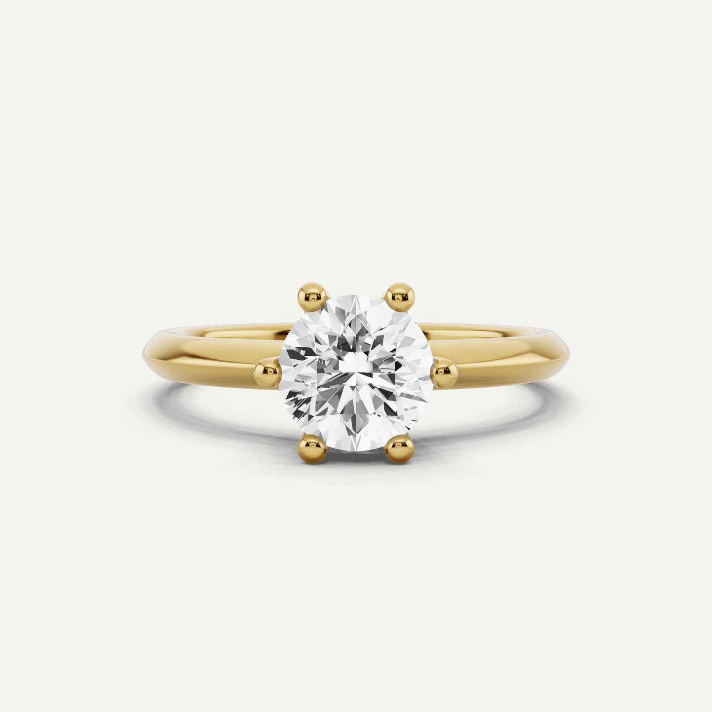 1 ctw Round Diamond Six - Prong Solitaire Engagement Ring - Lotus Diamond