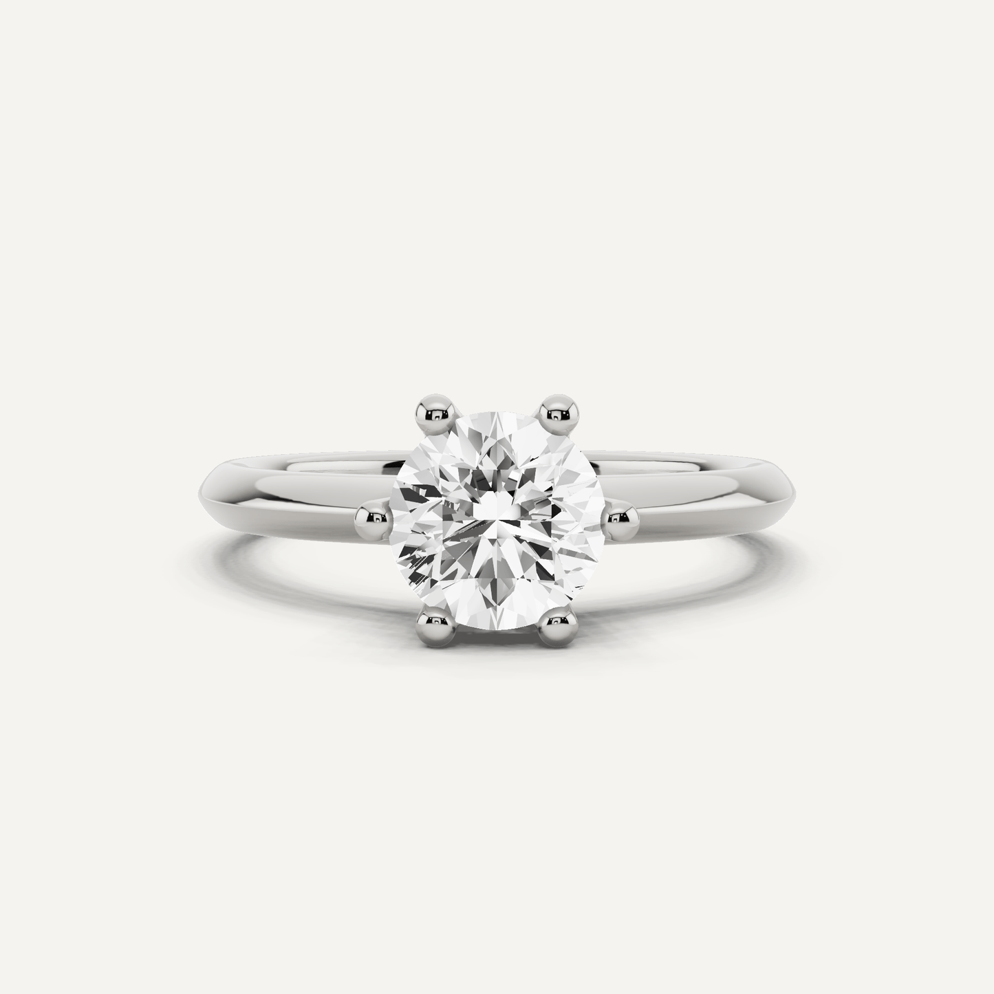 1 ctw Round Diamond Six - Prong Solitaire Engagement Ring - Lotus Diamond
