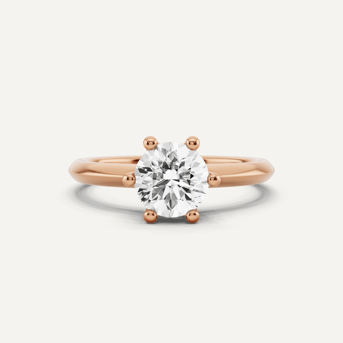 1 ctw Round Diamond Six - Prong Solitaire Engagement Ring - Lotus Diamond