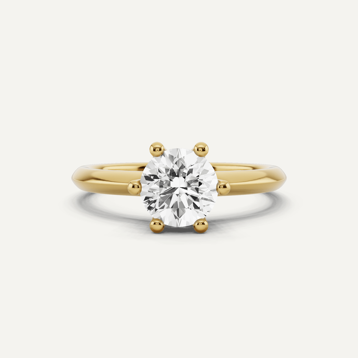 1 ctw Round Diamond Six - Prong Solitaire Engagement Ring - Lotus Diamond