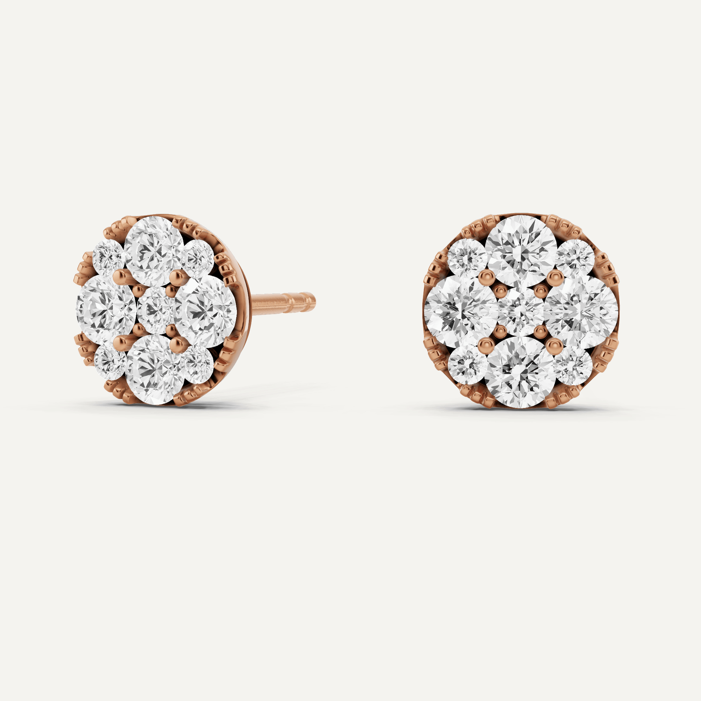 1 ctw Round Diamond Studs - Lotus Diamond