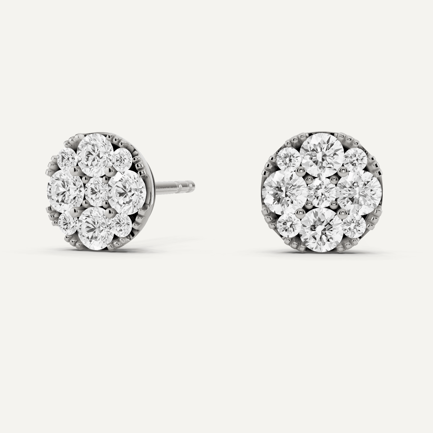 1 ctw Round Diamond Studs - Lotus Diamond