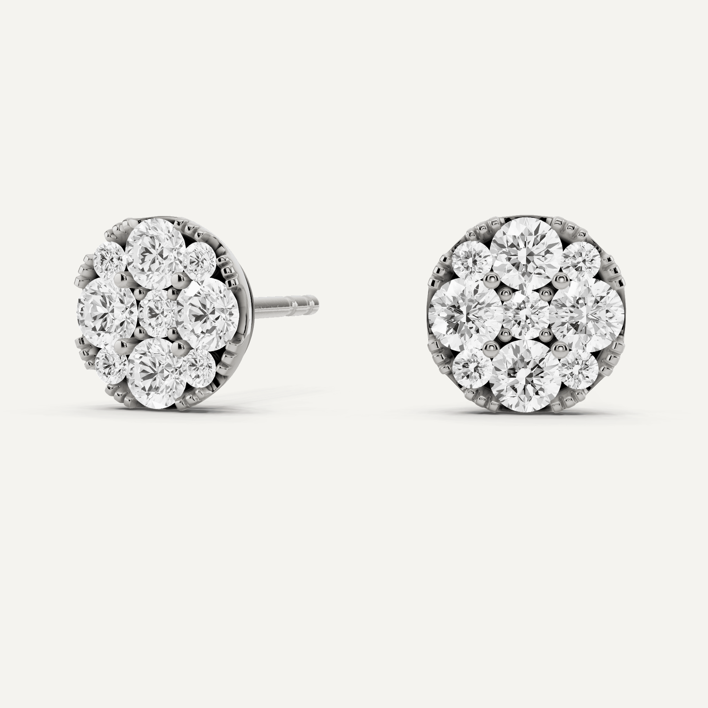 1 ctw Round Diamond Studs - Lotus Diamond