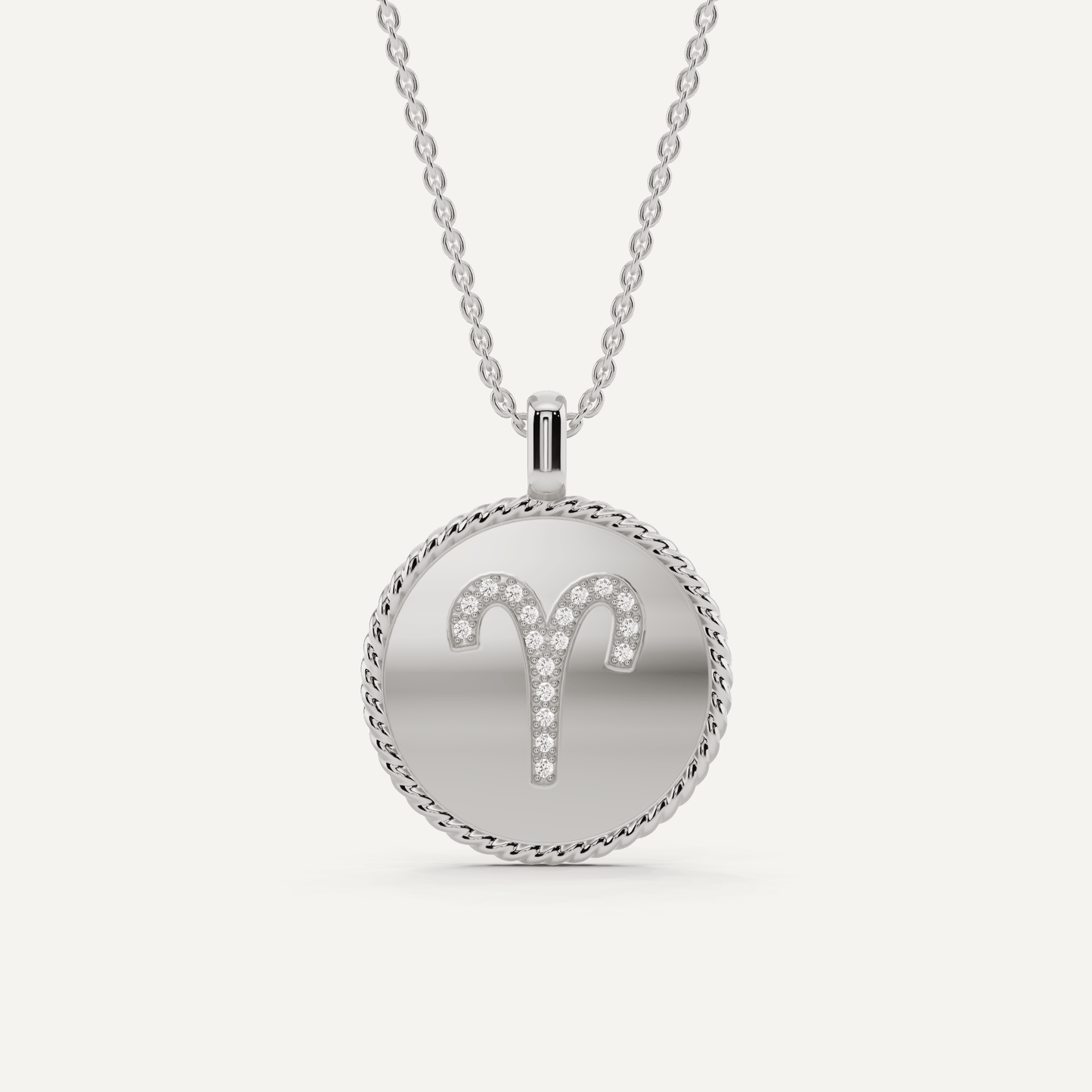 1/10 ctw Round Diamond Aries Zodiac Sign Pendant - Lotus Diamond